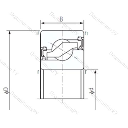 Подшипник шариковый упорно-радиальный 40TAB 07-2NK от производителя  NACHI Подшипник шариковый упорно-радиальный 40TAB 07-2NK от производителя  NACHI