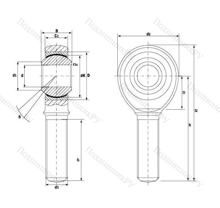 Шарнирная головка с наружной левой резьбой GAKL 10 PW A