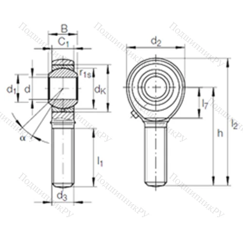 Подшипник скольжения сферический GAKR 8 PB