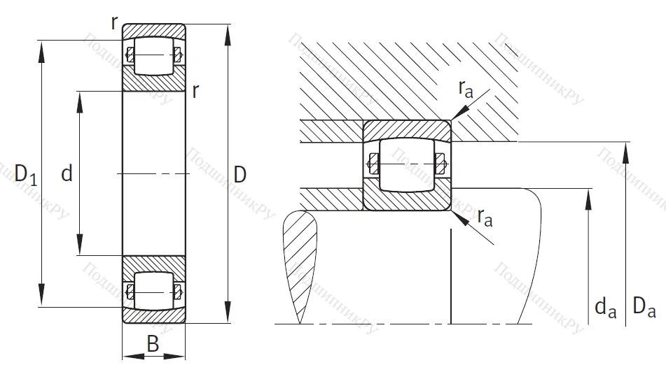 Сферический роликовый подшипник 20210 TVPC 3