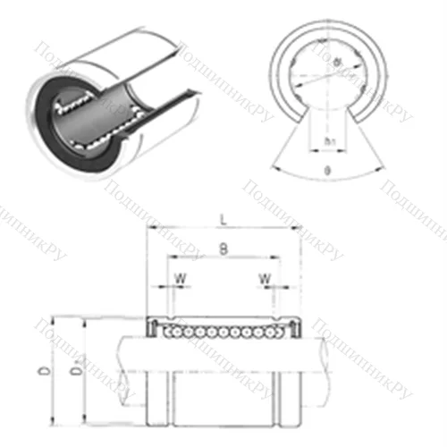 Подшипник шариковый линейный LM 25OP от производителя  Samick