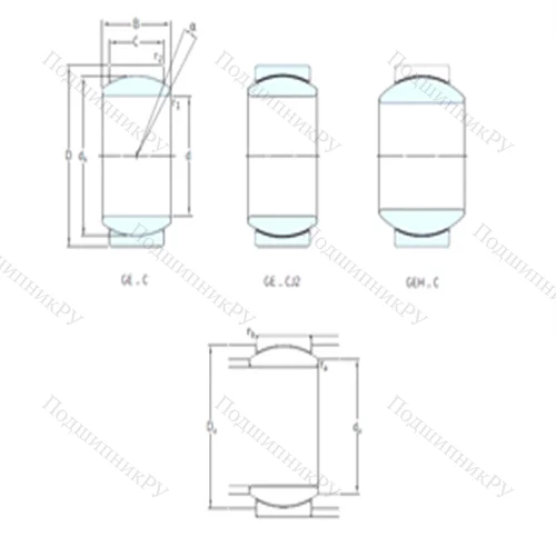 Подшипник скольжения сферический GEH 20C