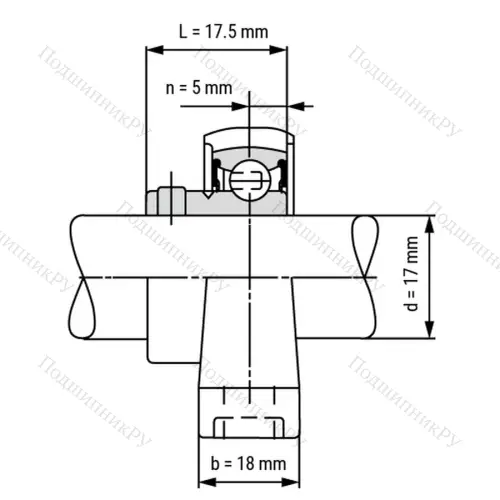 Подшипниковый узел KP 003-ST - Вал: 17 мм от производителя  LPZ