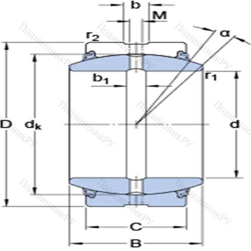 Радиальные сферические подшипники скольжения с контактными поверхностями сталь/сталь, требующие техобслуживания GEZ 600 ES-2LS от производителя  SKF