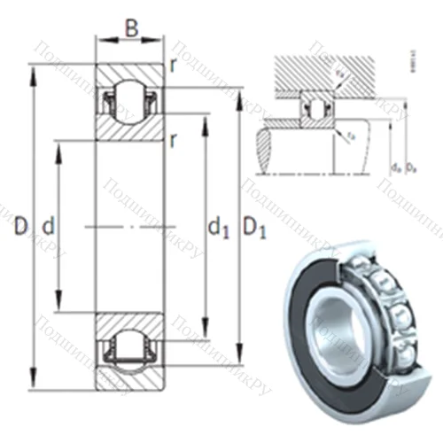 Подшипник с шариковыми роликами (ball roller) радиальный BXRE 006-2HRS