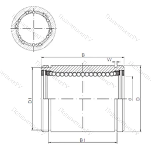 Подшипник шариковый линейный KB 1232UU от производителя  CX