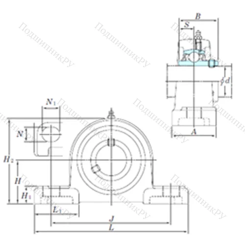Подшипниковый узел шариковый радиальный UCP 214SC