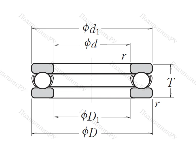 Упорный шариковый подшипник 51201