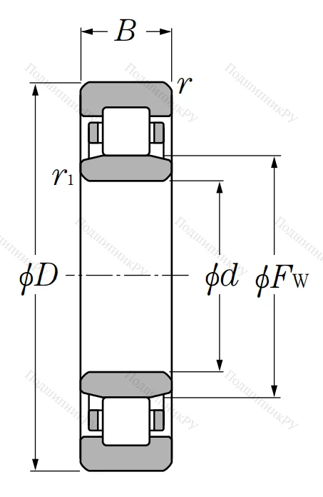 Роликовый цилиндрический подшипник NU 2224