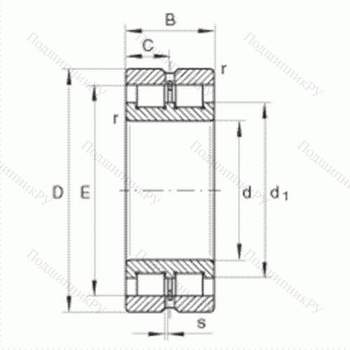 Подшипник роликовый радиальный SL 024914 от производителя  INA Подшипник роликовый радиальный SL 024914 от производителя  INA