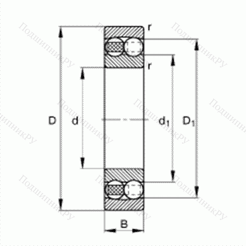 Подшипник шариковый радиально-сферический 1207-TVH от производителя  FAG Подшипник шариковый радиально-сферический 1207-TVH от производителя  FAG