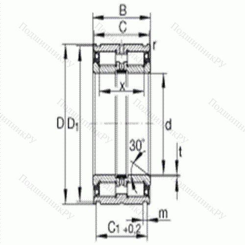Подшипник роликовый радиальный SL 045052-PP от производителя  INA Подшипник роликовый радиальный SL 045052-PP от производителя  INA