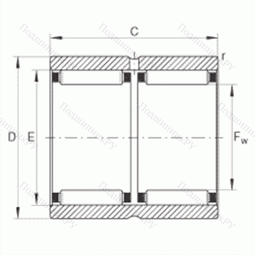 Подшипник роликовый игольчатый RNAO 25X 35X 26-ZW-ASR 1 от производителя  INA