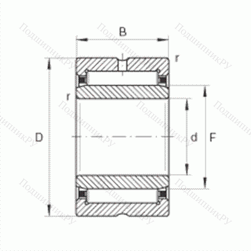Подшипник роликовый игольчатый NA 4864 от производителя  INA Подшипник роликовый игольчатый NA 4864 от производителя  INA