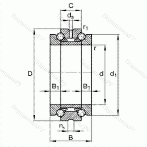 Подшипник шариковый упорно-радиальный 234756-M-SP от производителя  FAG Подшипник шариковый упорно-радиальный 234756-M-SP от производителя  FAG
