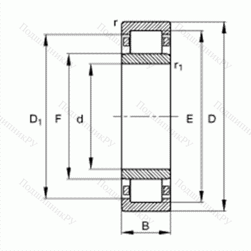 Подшипник роликовый радиальный NU 413-M 1 от производителя  FAG Подшипник роликовый радиальный NU 413-M 1 от производителя  FAG
