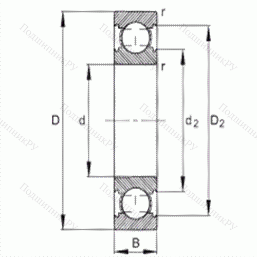 Подшипник шариковый радиальный 6205-C от производителя  FAG Подшипник шариковый радиальный 6205-C от производителя  FAG