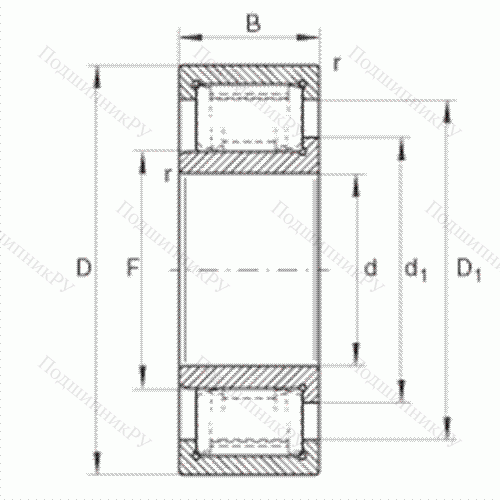 Подшипник роликовый радиальный ZSL 192319-TB от производителя  INA Подшипник роликовый радиальный ZSL 192319-TB от производителя  INA